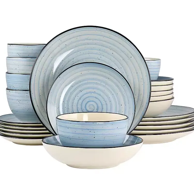 Kirklands Home Light Gia Stoneware 24-pc. Dinnerware Set Blue Discount