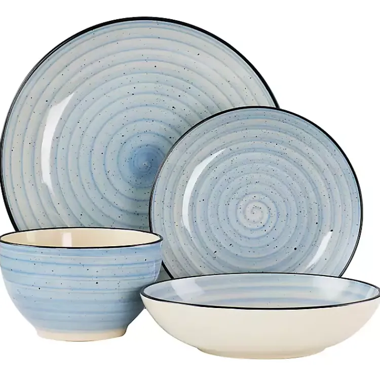 Kirklands Home Light Gia Stoneware 24-pc. Dinnerware Set Blue Discount