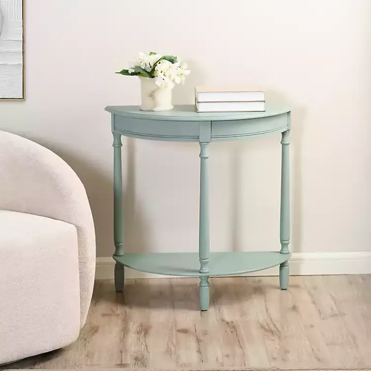 Kirklands Home Light Half Moon Tinslee Console Table Blue Clearance