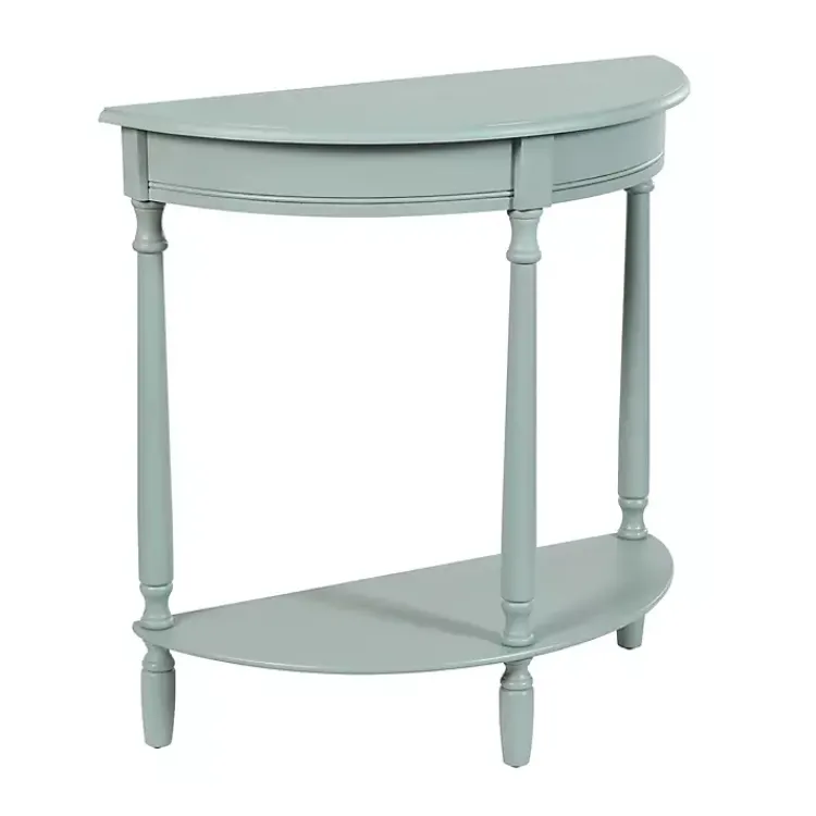 Kirklands Home Light Half Moon Tinslee Console Table Blue Clearance
