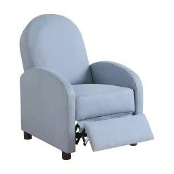 Kirklands Home Light Rounded Push Back Recliner Blue Online