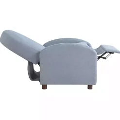 Kirklands Home Light Rounded Push Back Recliner Blue Online