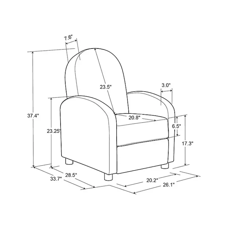 Kirklands Home Light Rounded Push Back Recliner Blue Online