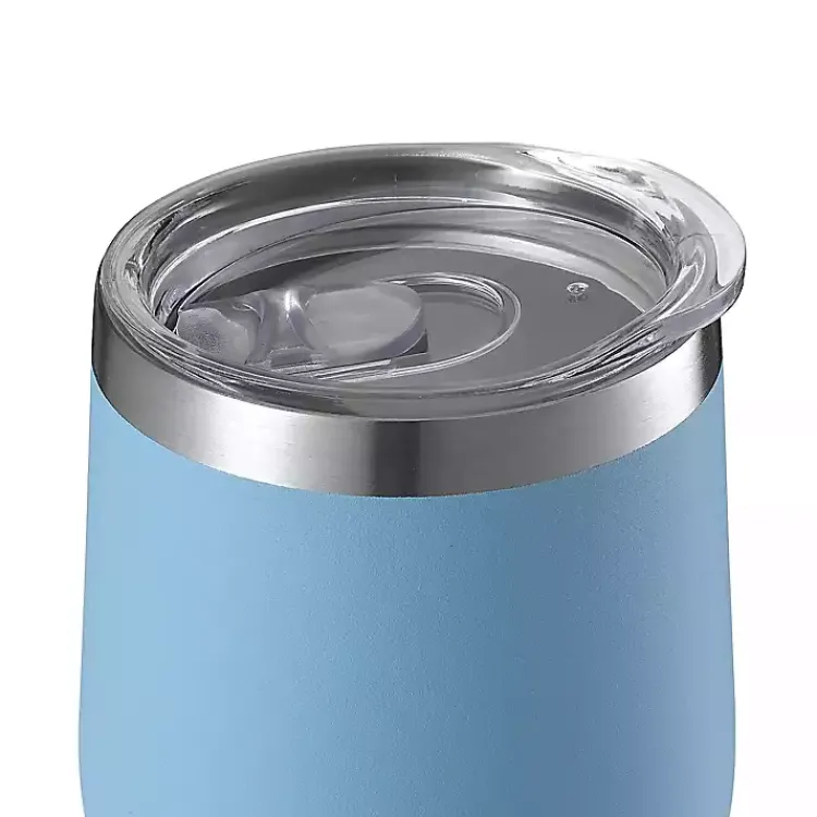 Kirklands Home Light Stainless Steel Wine Tumbler Blue Clearance