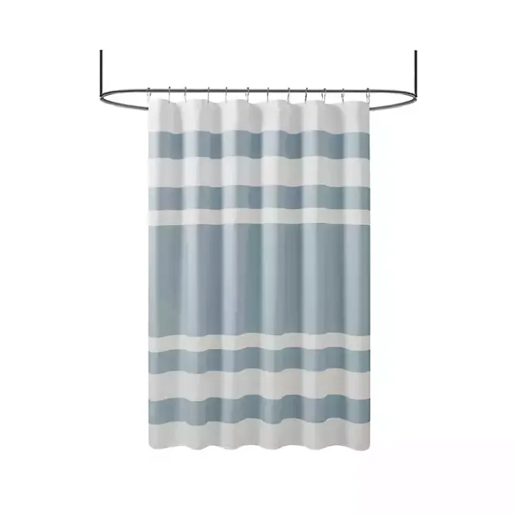 Kirklands Home Light Blue Striped Waffle Shower Curtain Hot