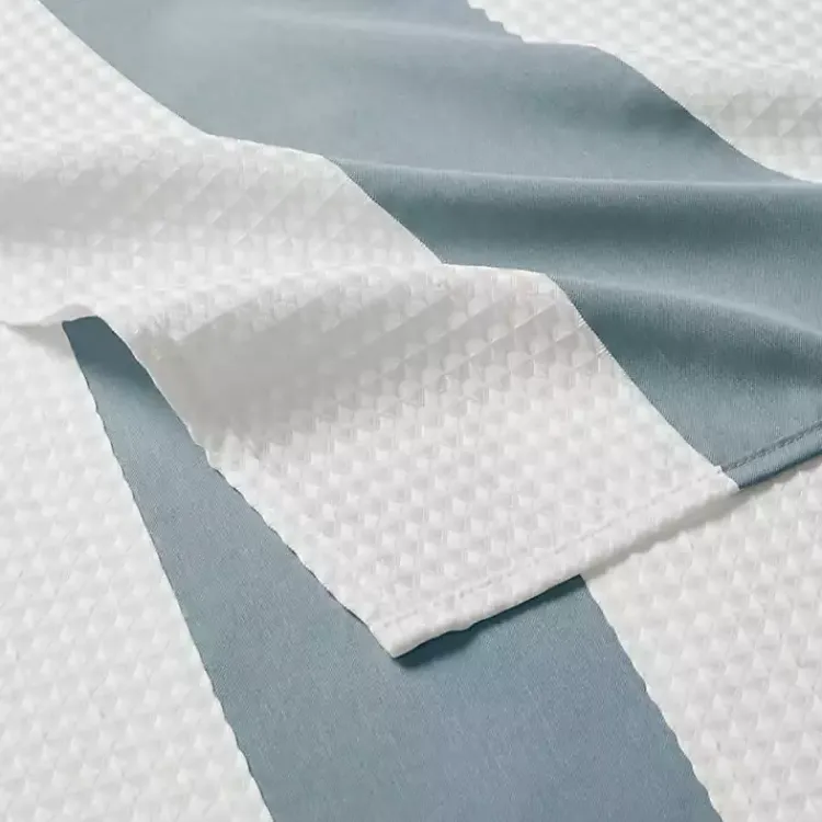 Kirklands Home Light Blue Striped Waffle Shower Curtain Hot
