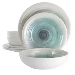 Kirklands Home Light Blue Swirl Melamine 12-pc. Dinnerware Set Clearance
