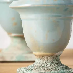 Vases>Kirklands Home Light Terracotta Urn Vases, Set of 2 Blue