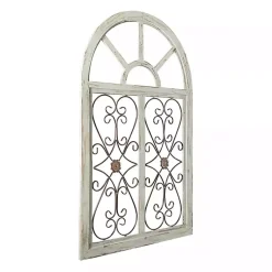 Kirklands Home Light Blue Wood Arched Window Wall Plaque Discount