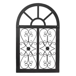 Kirklands Home Light Blue Wood Arched Window Wall Plaque Discount