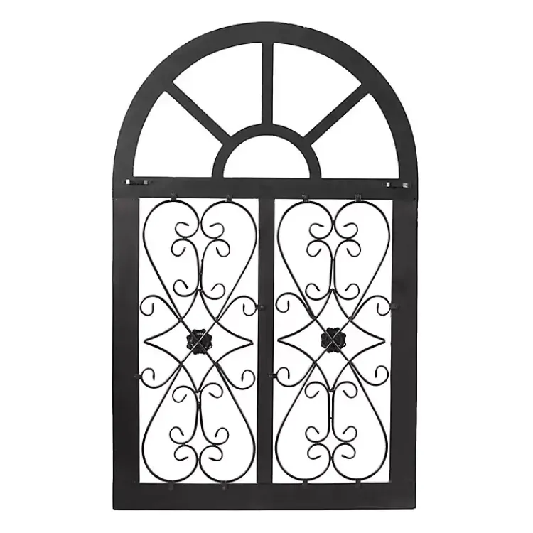 Kirklands Home Light Blue Wood Arched Window Wall Plaque Discount