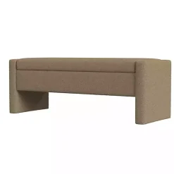 Kirklands Home Light Boucle Modern Storage Bench Brown Best