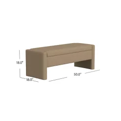 Kirklands Home Light Boucle Modern Storage Bench Brown Best