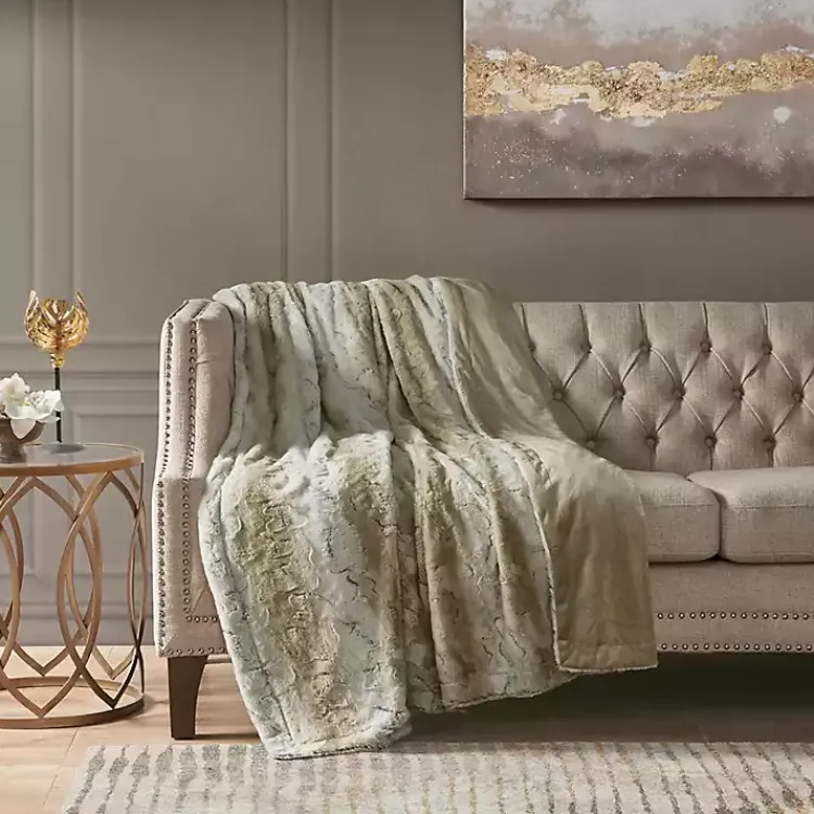 Blankets & Throws>Kirklands Home Light Faux Fur Oversized Throw Blanket Brown