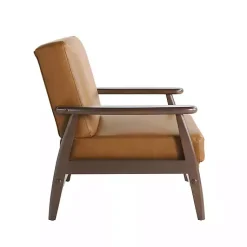 Kirklands Home Light Faux Leather Ambon Accent Chair Brown Sale