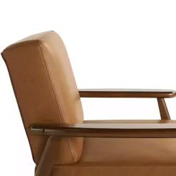 Kirklands Home Light Faux Leather Ambon Accent Chair Brown Sale