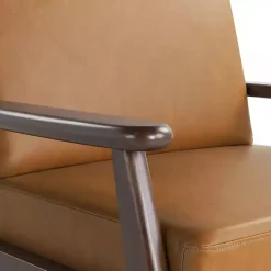 Kirklands Home Light Faux Leather Ambon Accent Chair Brown Sale