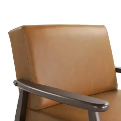 Kirklands Home Light Faux Leather Ambon Accent Chair Brown Sale