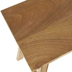 Kirklands Home Light Mango Wood Rustic Tall Bench Brown Best