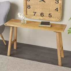 Kirklands Home Light Mango Wood Rustic Tall Bench Brown Best
