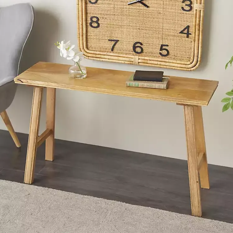 Kirklands Home Light Mango Wood Rustic Tall Bench Brown Best