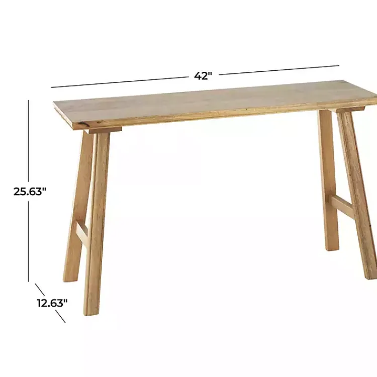 Kirklands Home Light Mango Wood Rustic Tall Bench Brown Best