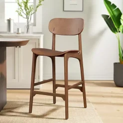 Kirklands Home Light Mid-Century Modern Bar Stool Brown Sale
