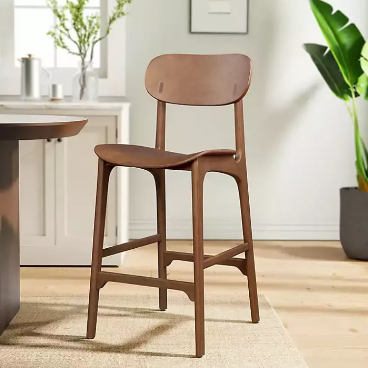 Kirklands Home Light Mid-Century Modern Bar Stool Brown Sale