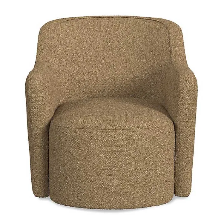 Kirklands Home Light Swivel Barrel Accent Chair Brown New