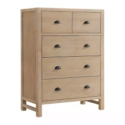 Kirklands Home Light Driftwood 5-Drawer Storage Chest Tan Sale
