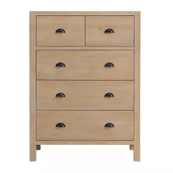 Kirklands Home Light Driftwood 5-Drawer Storage Chest Tan Sale
