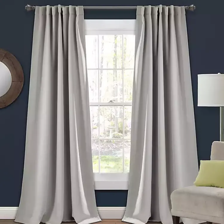 Kirklands Home Light Blackout Curtain Panel Set, 95 in. Gray