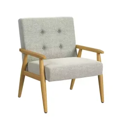 Kirklands Home Light Button Tufted Accent Chair Gray Clearance