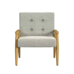 Kirklands Home Light Button Tufted Accent Chair Gray Clearance