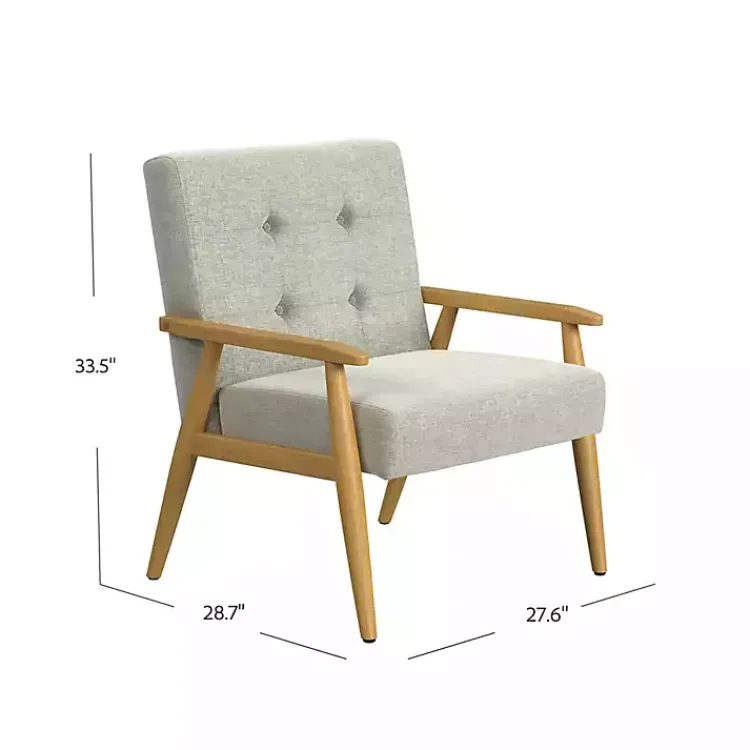 Kirklands Home Light Button Tufted Accent Chair Gray Clearance