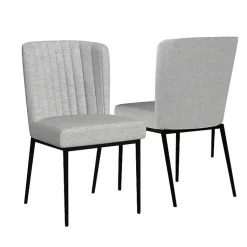 Kirklands Home Light Channel Back Dining Chairs, Set of 2 Gray Discount