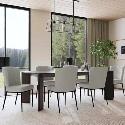 Kirklands Home Light Channel Back Dining Chairs, Set of 2 Gray Discount