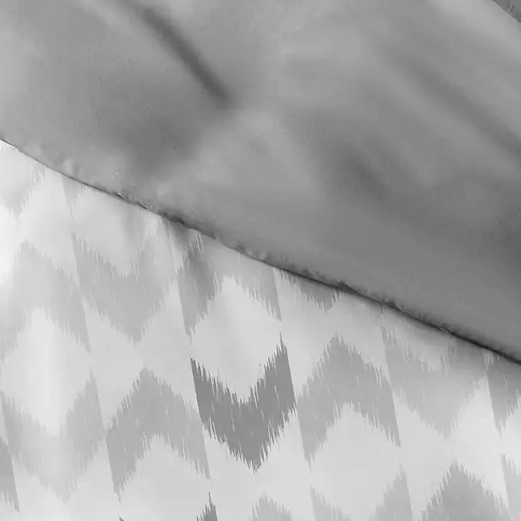 Kirklands Home Light Gray Chevron 3-Pc. Queen Duvet Cover Set Hot