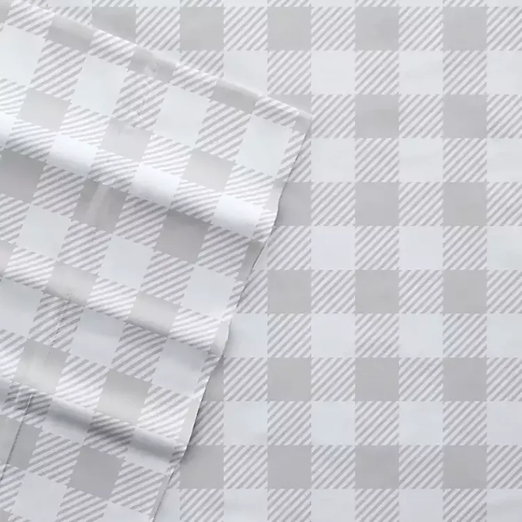 Kirklands Home Light Gray Country Plaid 4-pc. King Bed Sheet Set Discount