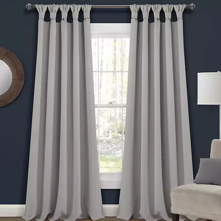 Kirklands Home Light Knotted Curtain Panel Set, 84 in. Gray Sale