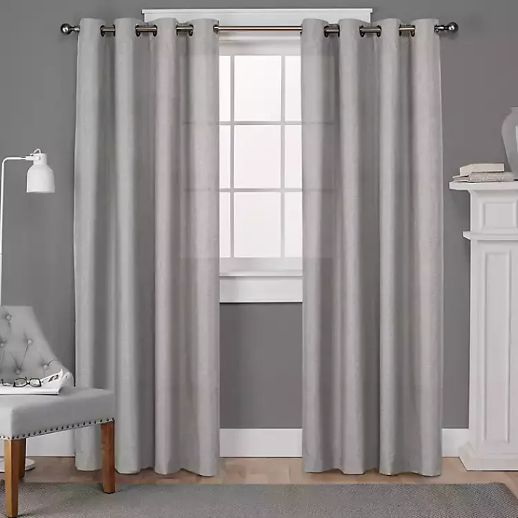 Kirklands Home Light Lila Curtain Panel Set, 84 in. Gray Outlet