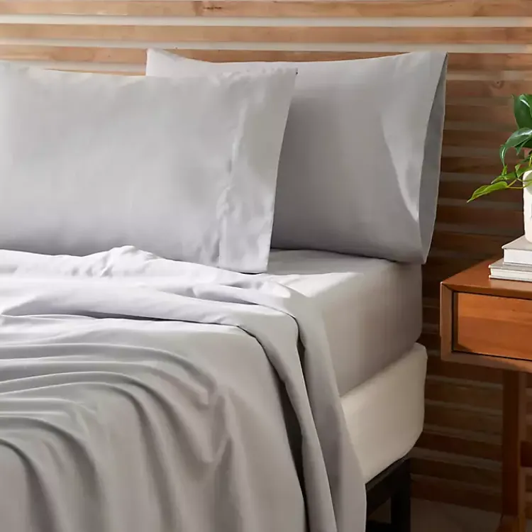 Kirklands Home Light Microfiber 4-pc. King Sheet Set Gray Sale