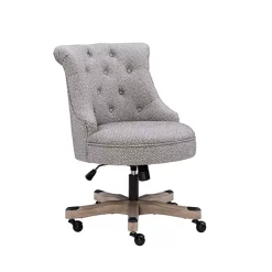 Kirklands Home Light Miller Tufted Office Chair Gray Outlet