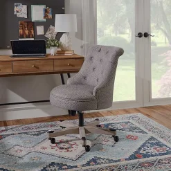 Kirklands Home Light Miller Tufted Office Chair Gray Outlet
