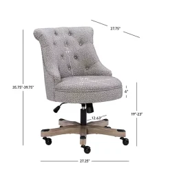 Kirklands Home Light Miller Tufted Office Chair Gray Outlet
