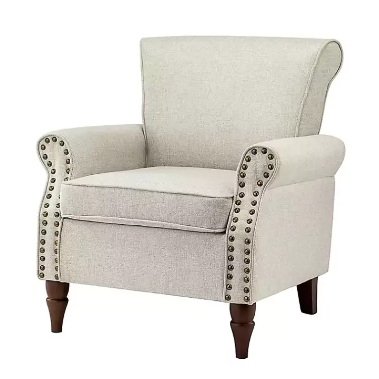 Kirklands Home Light Miriam Nailhead Trim Armchair Gray Discount