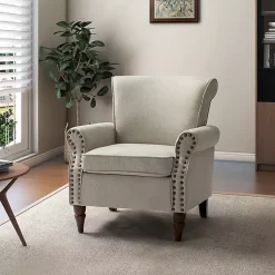 Kirklands Home Light Miriam Nailhead Trim Armchair Gray Discount