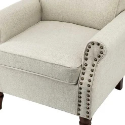 Kirklands Home Light Miriam Nailhead Trim Armchair Gray Discount