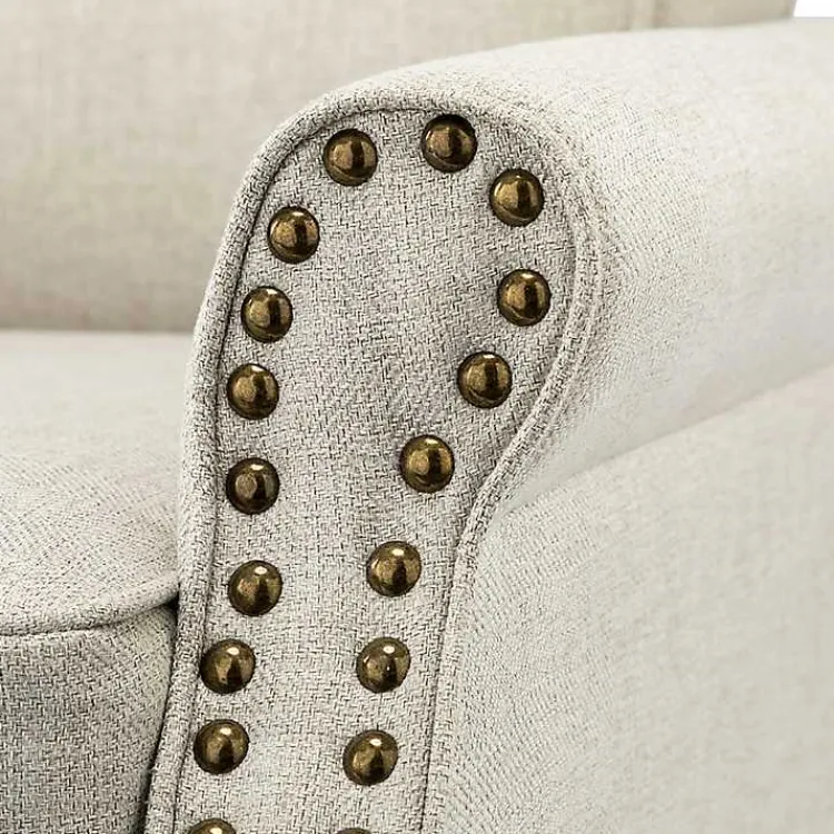 Kirklands Home Light Miriam Nailhead Trim Armchair Gray Discount