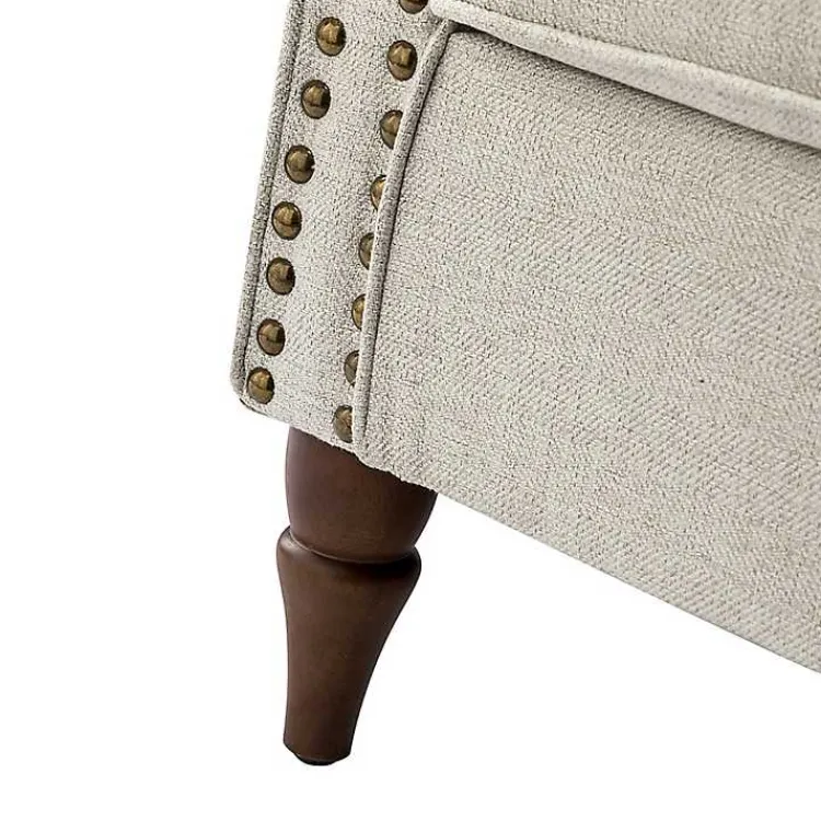 Kirklands Home Light Miriam Nailhead Trim Armchair Gray Discount